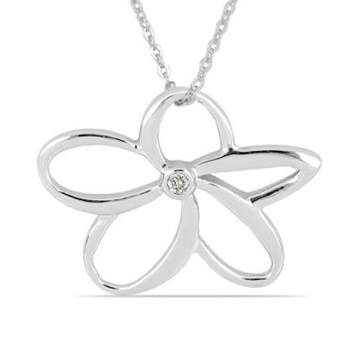 BUY WHITE DIAMOND DOUBLE CUT GEMSTONE STYLISH PENDANT IN STERLING SILVER